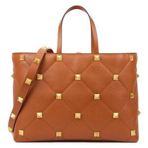 NEW NWT VALENTINO GARAVANI LARGE ROMAN STUD TAN LEATHER TOTE BAG PURSE